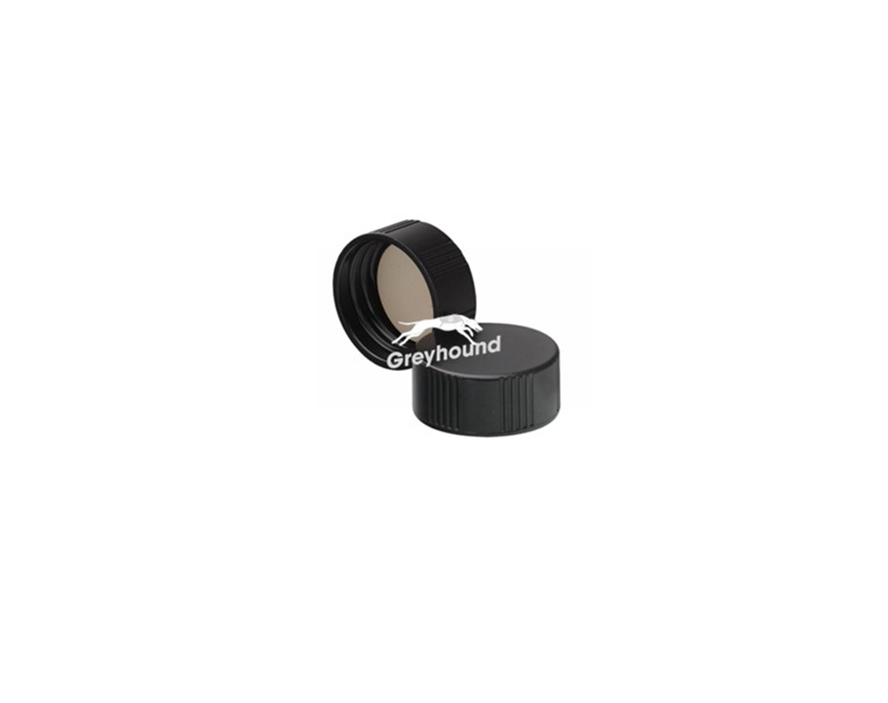 Picture of 15-425 Solid Top Screw Cap, Black Polypropylene with PTFE/F217 Foam Liner